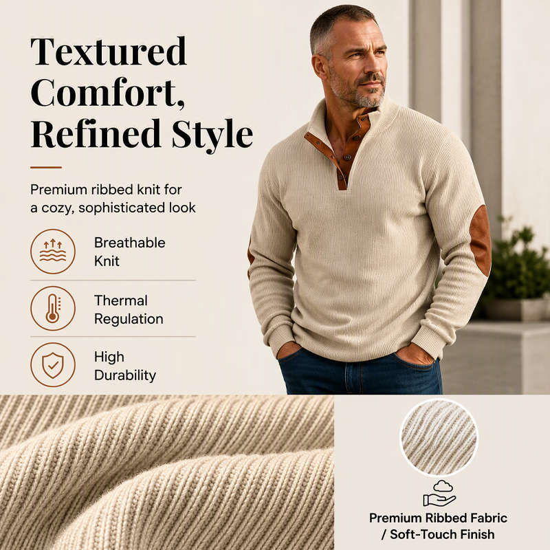 💥Men's Corduroy Stand Collar Sweatshirt