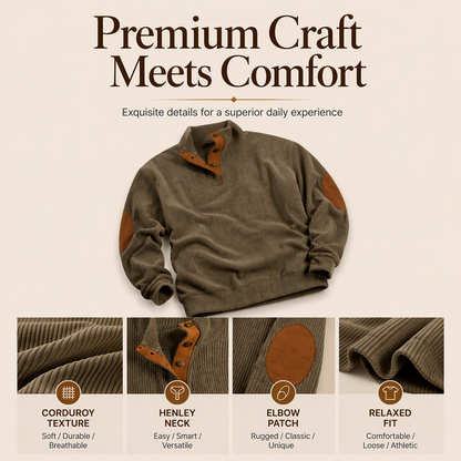 💥Men's Corduroy Stand Collar Sweatshirt