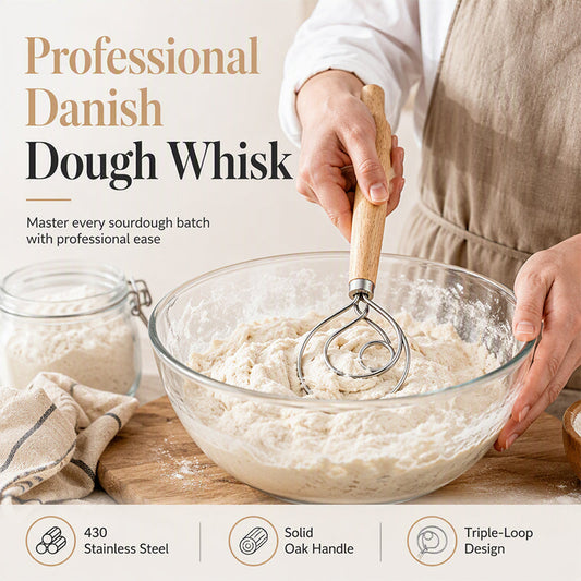 🥣Duńska trzepaczka do ciasta ze stali nierdzewnej🥄