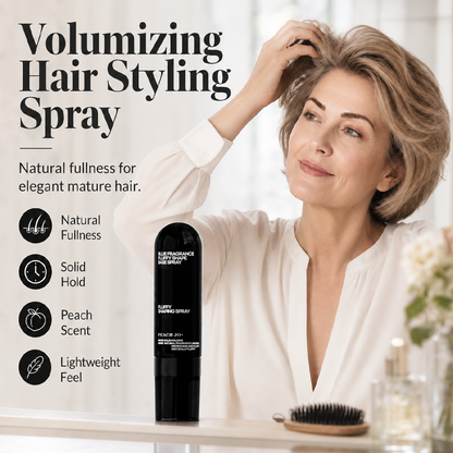 👩 90ml Fluffy Hair Shaping Spray – Long-Lasting Volumizing Mist with Peach Fragrance, Lightweight Fluffy Finish for Fine & Flat Hair ✨