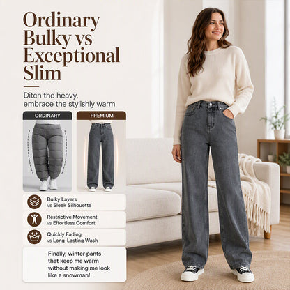 Women's Warm-Lined Wide-Leg Jeans