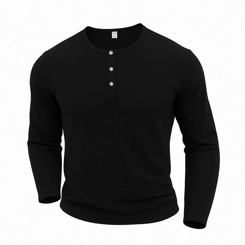 ✨Men's Casual Henley Neck Long Sleeve Shirt