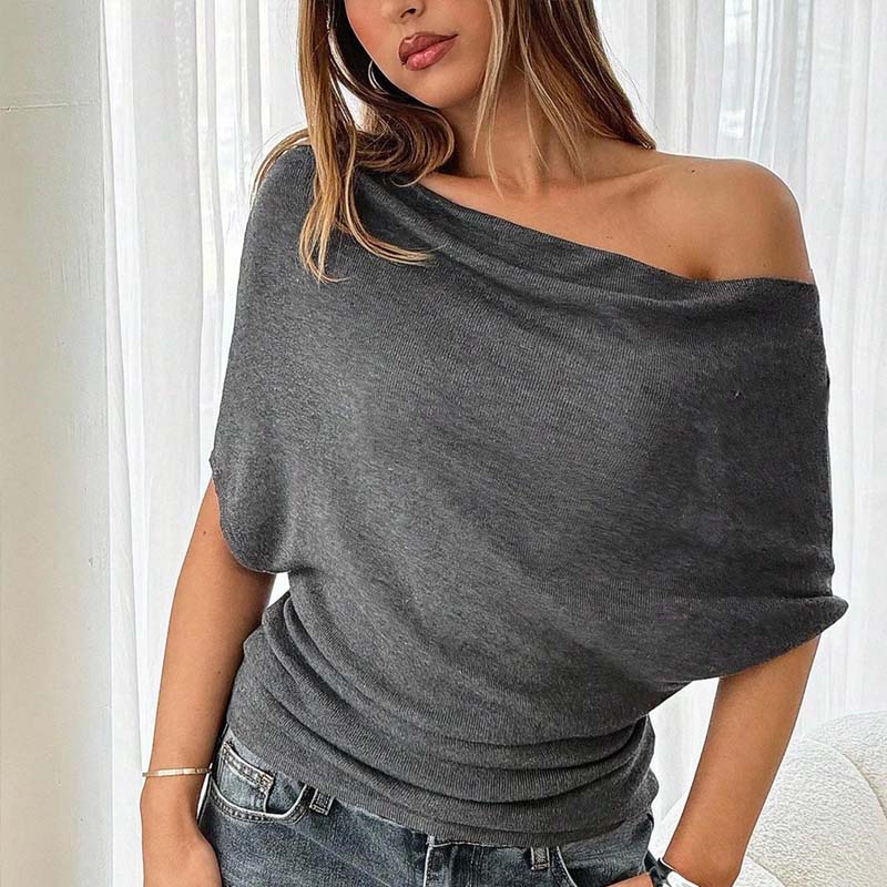 Women's Asymmetrical Off-Shoulder Batwing Sleeve Top