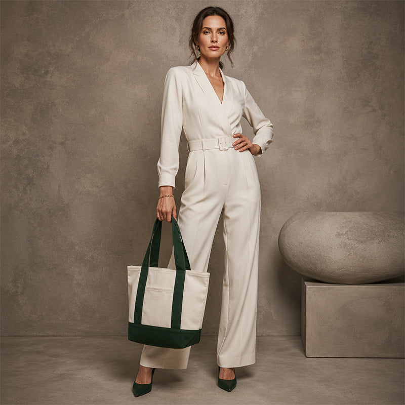 Large Capacity Color Block Canvas Bag