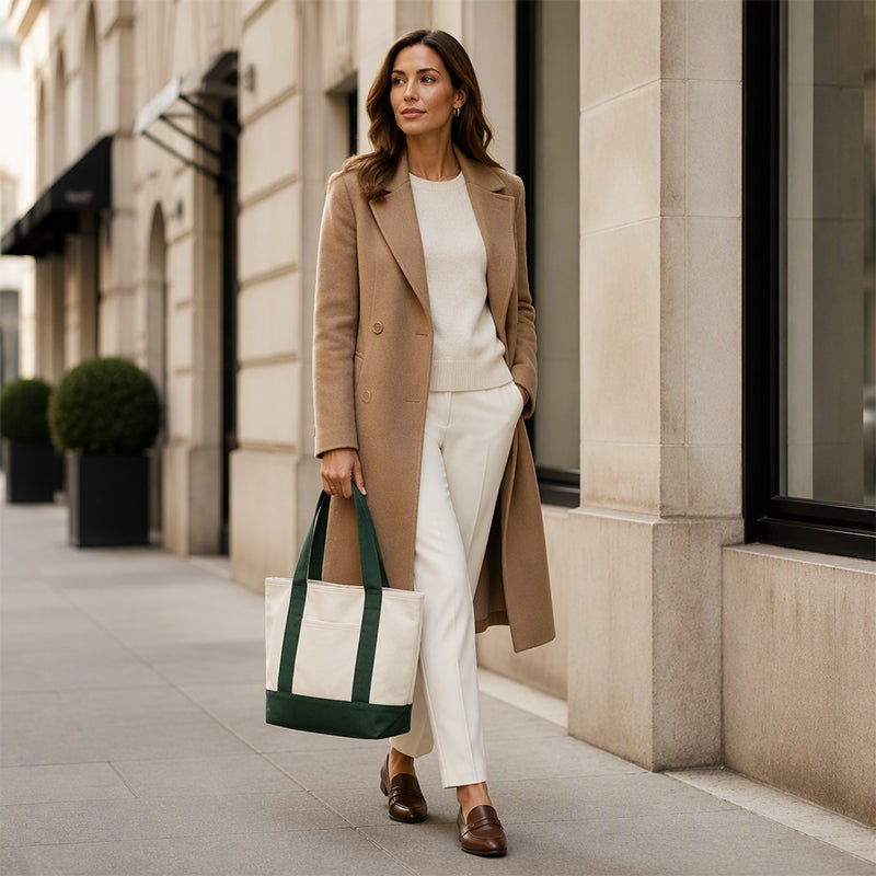 Large Capacity Color Block Canvas Bag