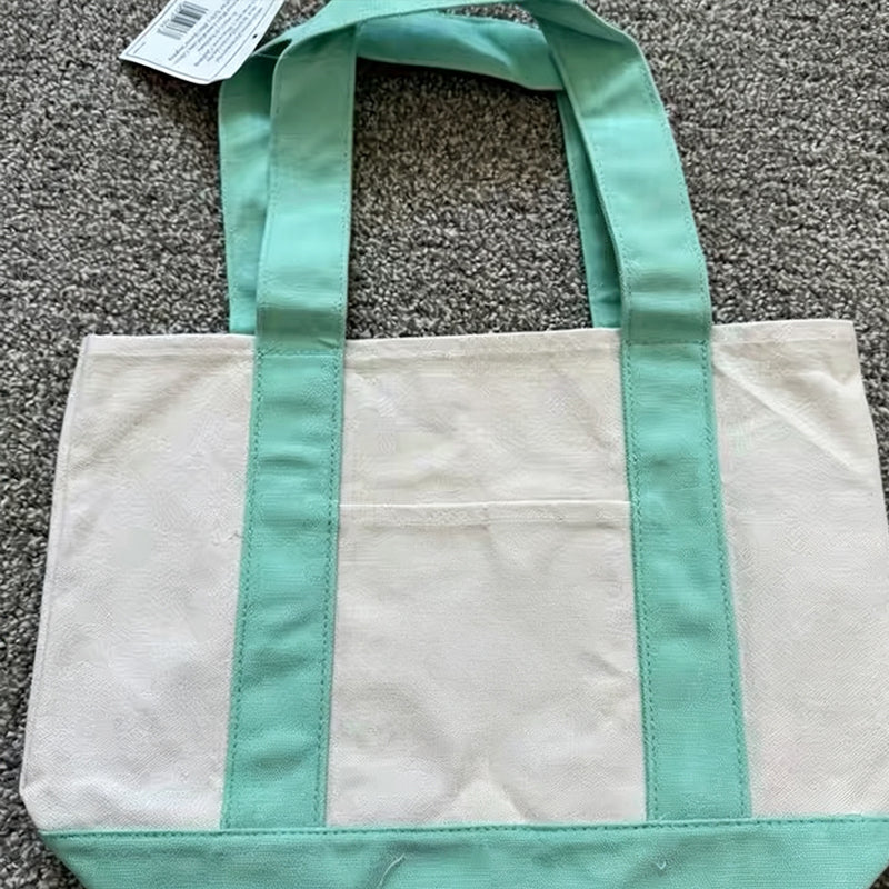 Large Capacity Color Block Canvas Bag