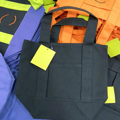 Large Capacity Color Block Canvas Bag
