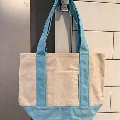 Large Capacity Color Block Canvas Bag
