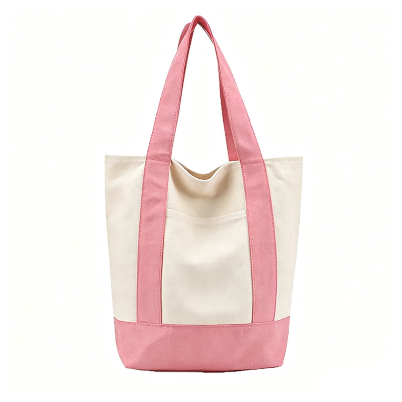 Large Capacity Color Block Canvas Bag