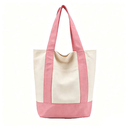 Large Capacity Color Block Canvas Bag