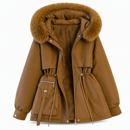 🌸Hot Sale 70% OFF❄️Women's Winter Faux Fur Padded Parka - Cozy Fleece Lined Winter Jacket