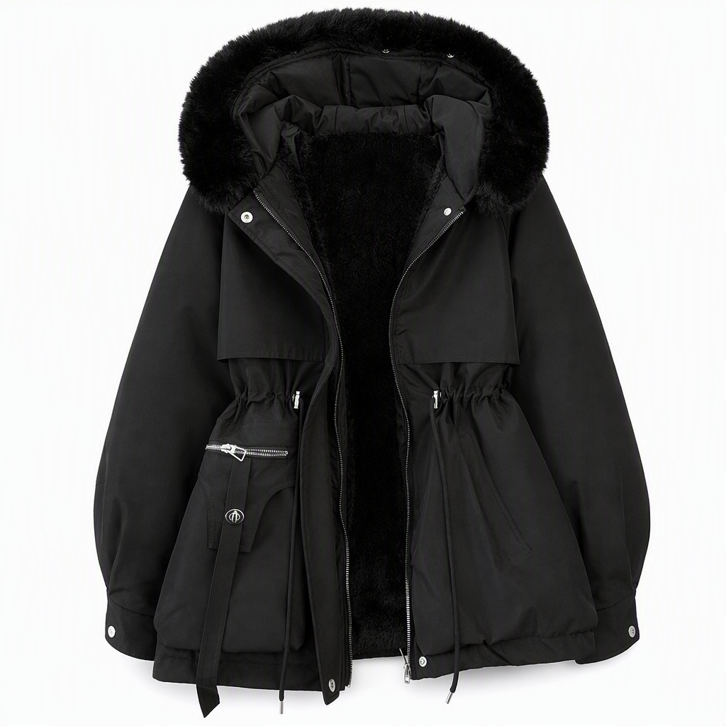 🌸Hot Sale 70% OFF❄️Women's Winter Faux Fur Padded Parka - Cozy Fleece Lined Winter Jacket