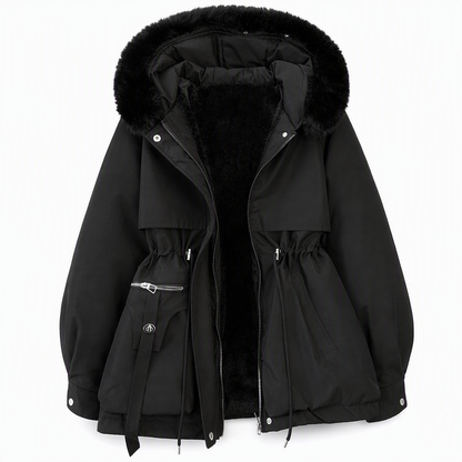 🌸Hot Sale 70% OFF❄️Women's Winter Faux Fur Padded Parka - Cozy Fleece Lined Winter Jacket
