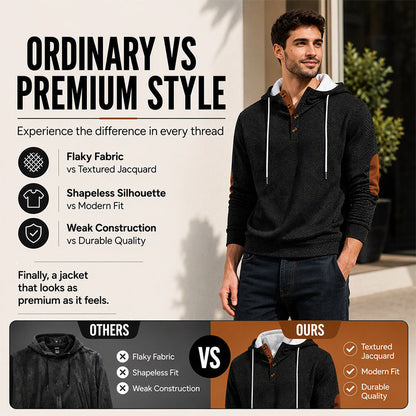 Men's Casual Jacquard Hooded Sweatshirt