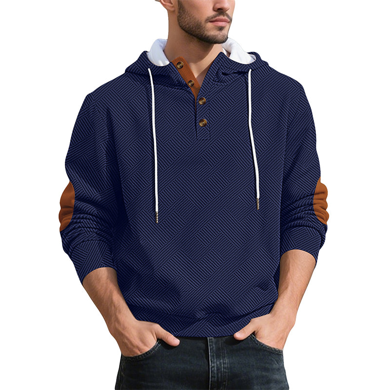 Men's Casual Jacquard Hooded Sweatshirt