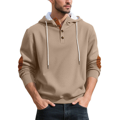 Men's Casual Jacquard Hooded Sweatshirt