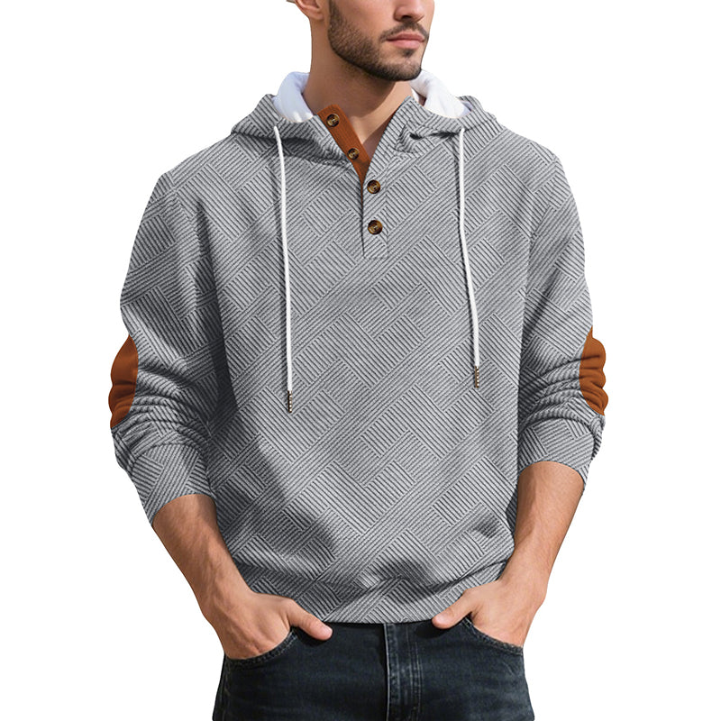 Men's Casual Jacquard Hooded Sweatshirt