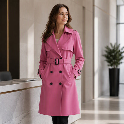 ✨Women's Mid-Length Pleated Trench Coat
