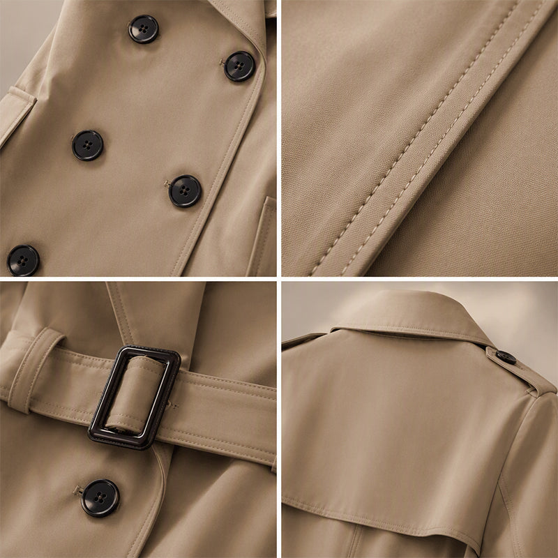 ✨Women's Mid-Length Pleated Trench Coat
