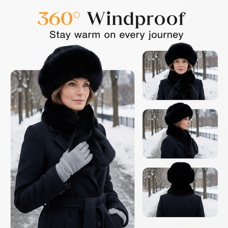 🧣 Winter Plush Thickened Scarf and Hat Warm Set