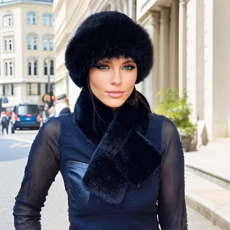 🧣 Winter Plush Thickened Scarf and Hat Warm Set