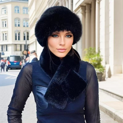 🧣 Winter Plush Thickened Scarf and Hat Warm Set