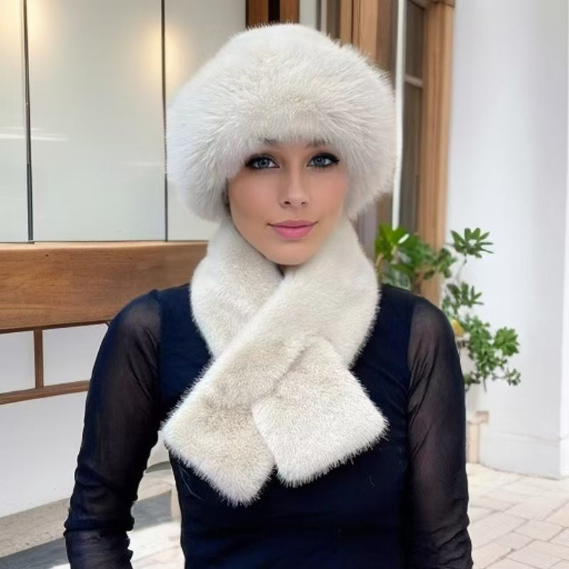 🧣 Winter Plush Thickened Scarf and Hat Warm Set