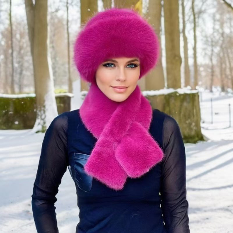 🧣 Winter Plush Thickened Scarf and Hat Warm Set