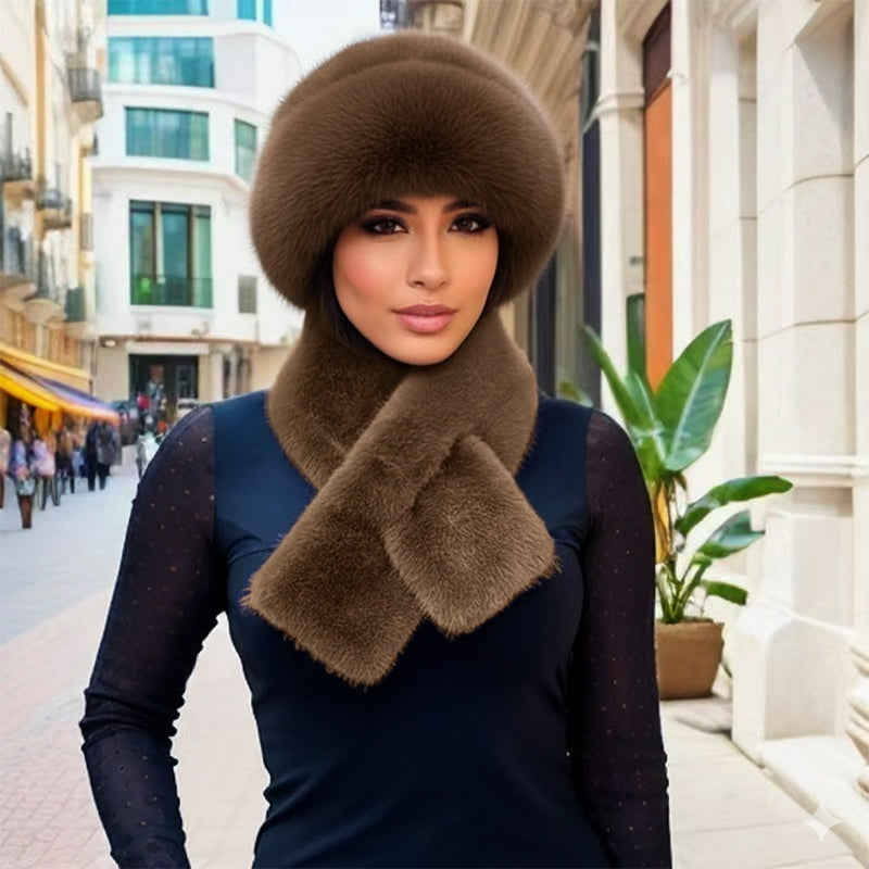 🧣 Winter Plush Thickened Scarf and Hat Warm Set