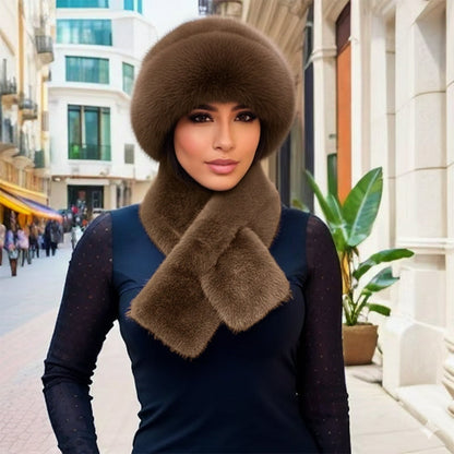 🧣 Winter Plush Thickened Scarf and Hat Warm Set