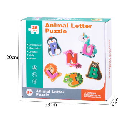 🧸 LIMITED-TIME 50% OFF! ✨ 26-Piece Wooden Letter & Animal Matching Toy – Safe, Educational, Toddler Learning 📖