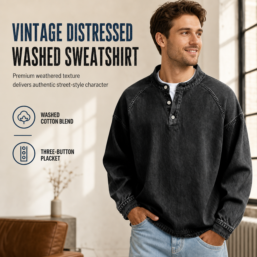 🔥Limited-Time Offer: 60% Off—✨Men's Vintage-Style Relaxed-Fit Sweatshirt