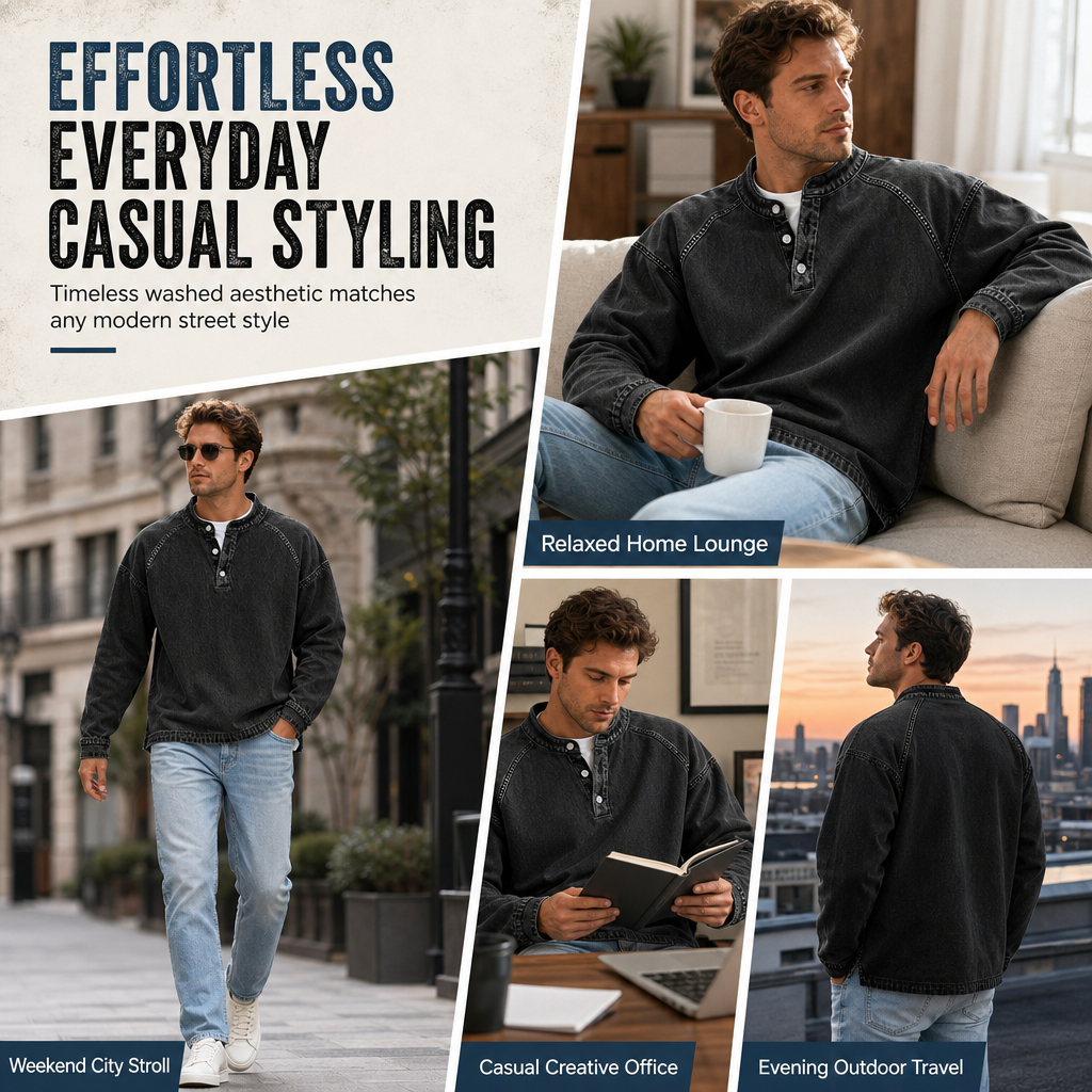 🔥Limited-Time Offer: 60% Off—✨Men's Vintage-Style Relaxed-Fit Sweatshirt