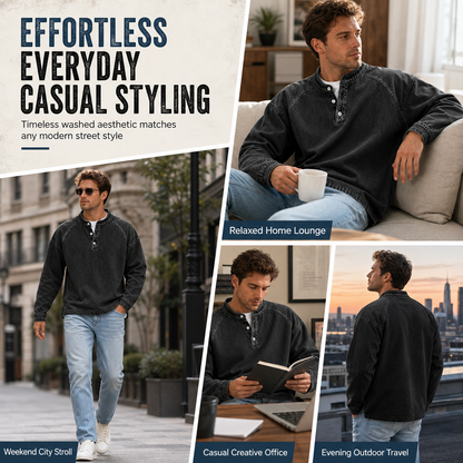 🔥Limited-Time Offer: 60% Off—✨Men's Vintage-Style Relaxed-Fit Sweatshirt