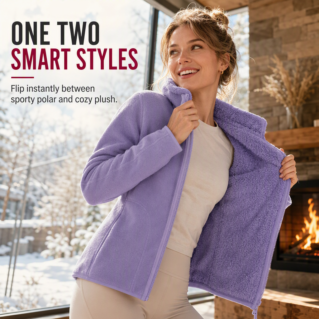 💖Unisex Reversible Warm Zip-Up Stand Collar Jacket