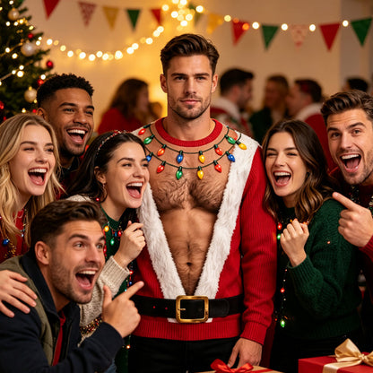 🎅 🎄Men's Funny Christmas 3D Printed Muscle Sweatshirt
