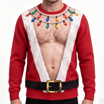 🎅 🎄Men's Funny Christmas 3D Printed Muscle Sweatshirt
