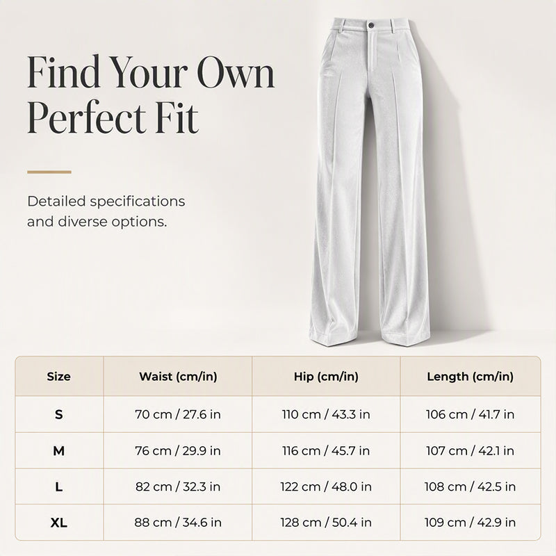 Women’s High-Waist Drapey Wide-Leg Pants with Side Pockets