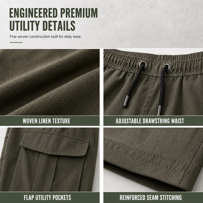 Men's Summer Casual Cargo Pants with Drawstring