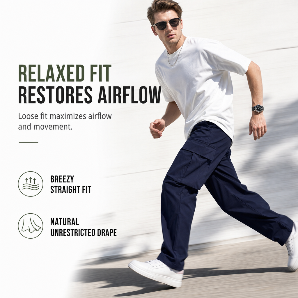 Men's Summer Casual Cargo Pants with Drawstring