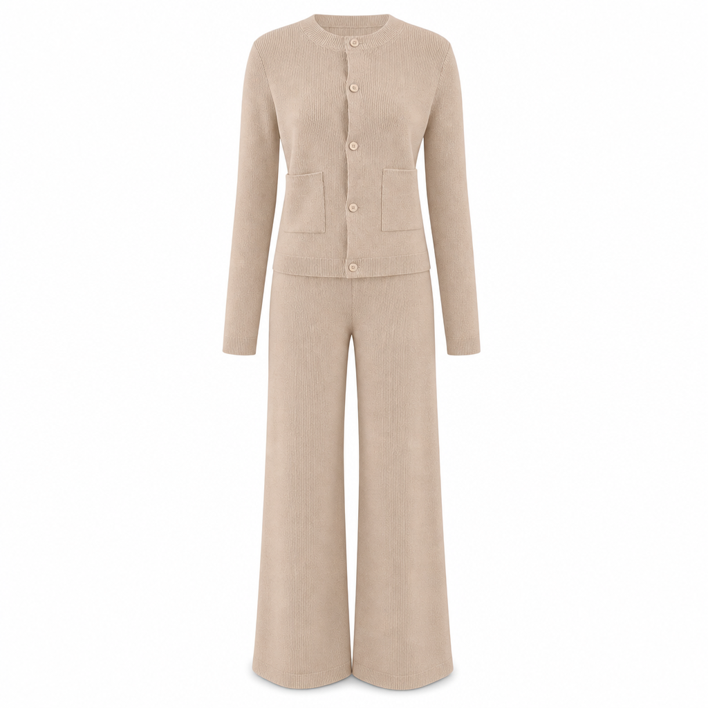 🧶 Women's Casual 2 Piece Knitted Cardigan Sweater and Wide Leg Pants Set
