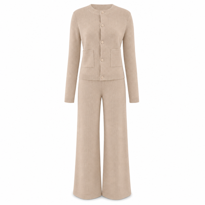 🧶 Women's Casual 2 Piece Knitted Cardigan Sweater and Wide Leg Pants Set