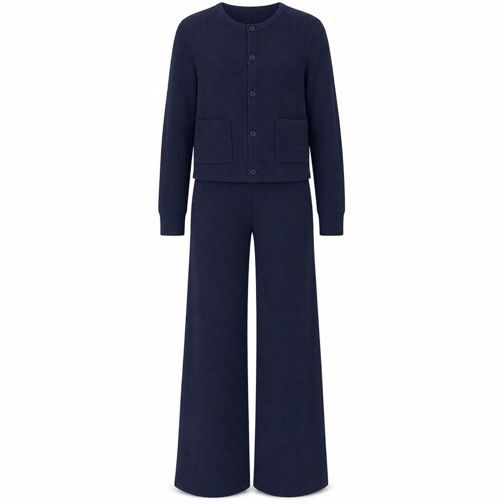 🧶 Women's Casual 2 Piece Knitted Cardigan Sweater and Wide Leg Pants Set