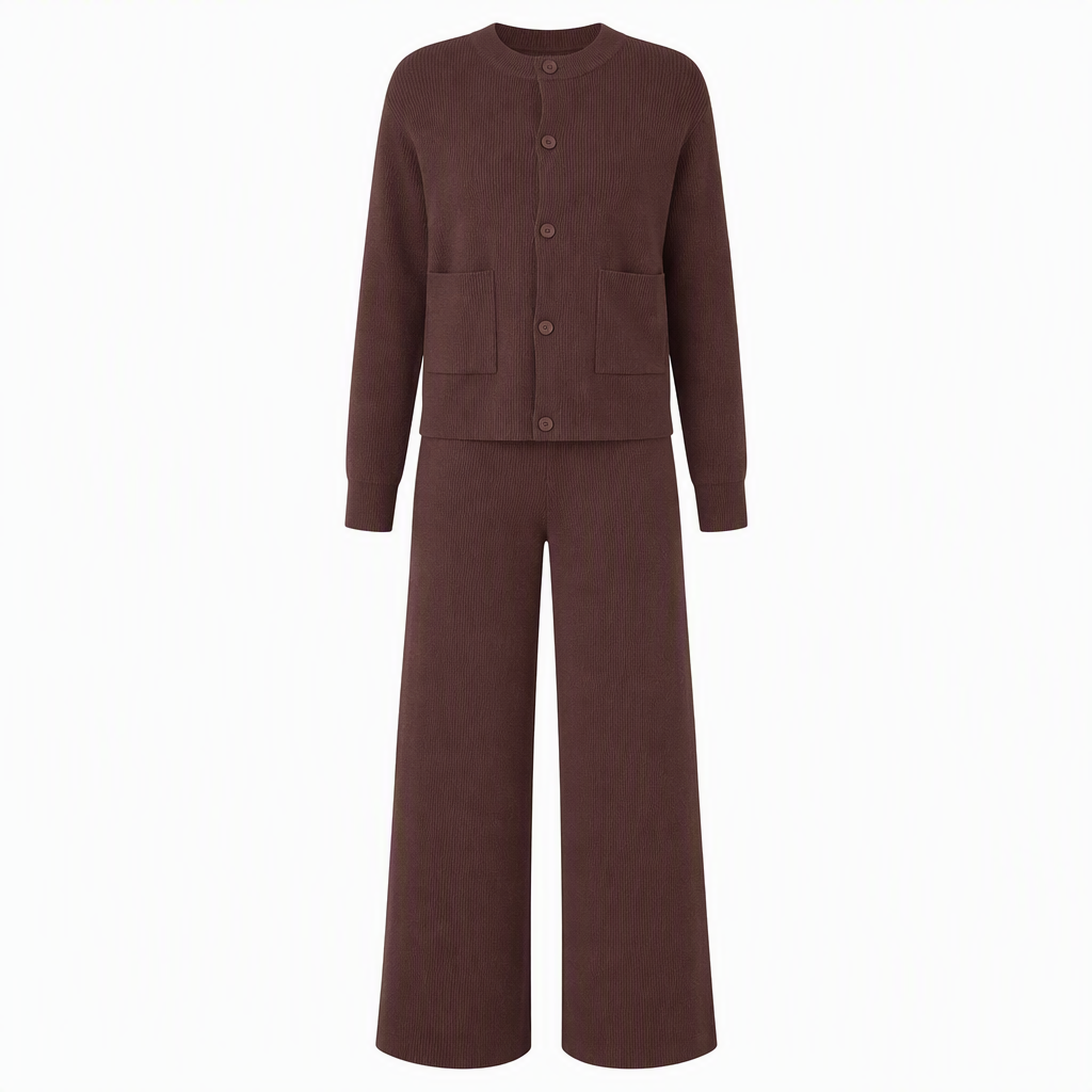 🧶 Women's Casual 2 Piece Knitted Cardigan Sweater and Wide Leg Pants Set