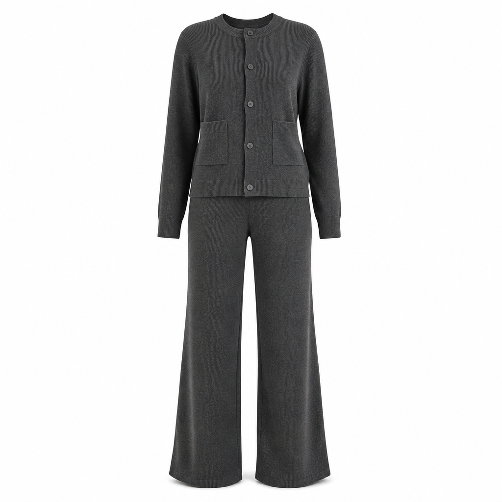 🧶 Women's Casual 2 Piece Knitted Cardigan Sweater and Wide Leg Pants Set