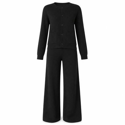 🧶 Women's Casual 2 Piece Knitted Cardigan Sweater and Wide Leg Pants Set