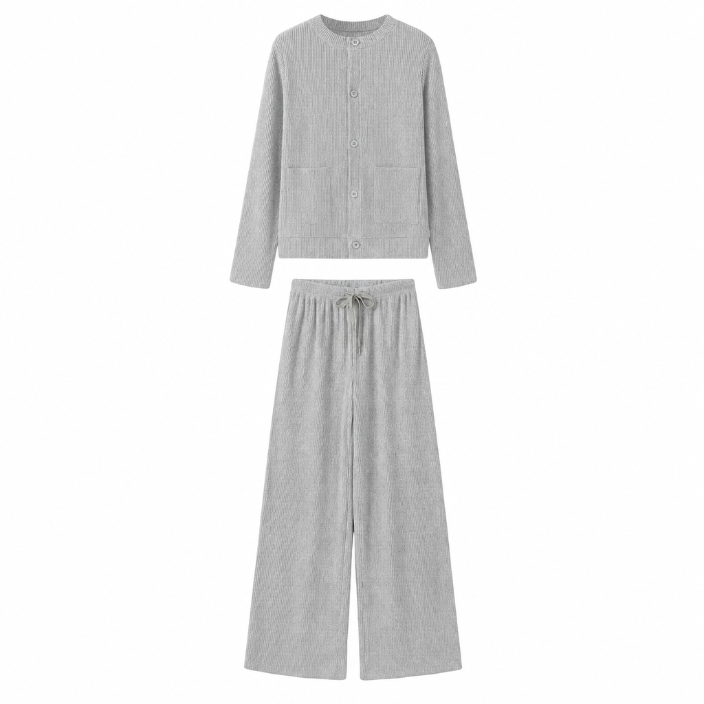 🧶 Women's Casual 2 Piece Knitted Cardigan Sweater and Wide Leg Pants Set