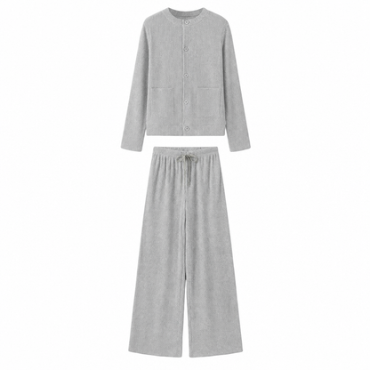 🧶 Women's Casual 2 Piece Knitted Cardigan Sweater and Wide Leg Pants Set