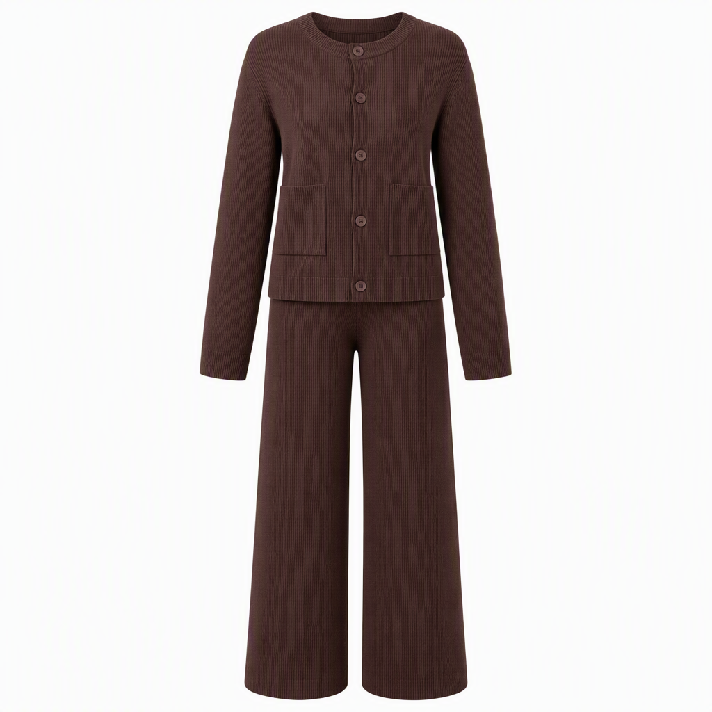 🧶 Women's Casual 2 Piece Knitted Cardigan Sweater and Wide Leg Pants Set
