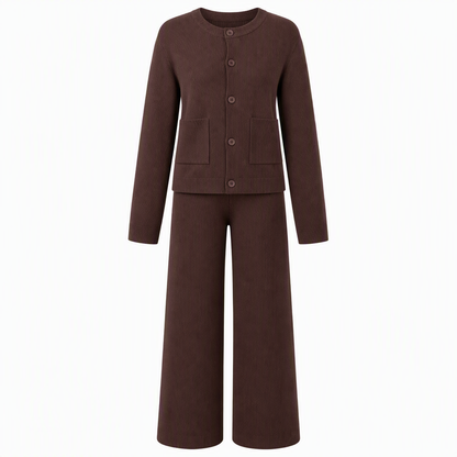 🧶 Women's Casual 2 Piece Knitted Cardigan Sweater and Wide Leg Pants Set